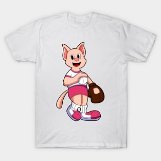 Cat at Baseball Sports T-Shirt